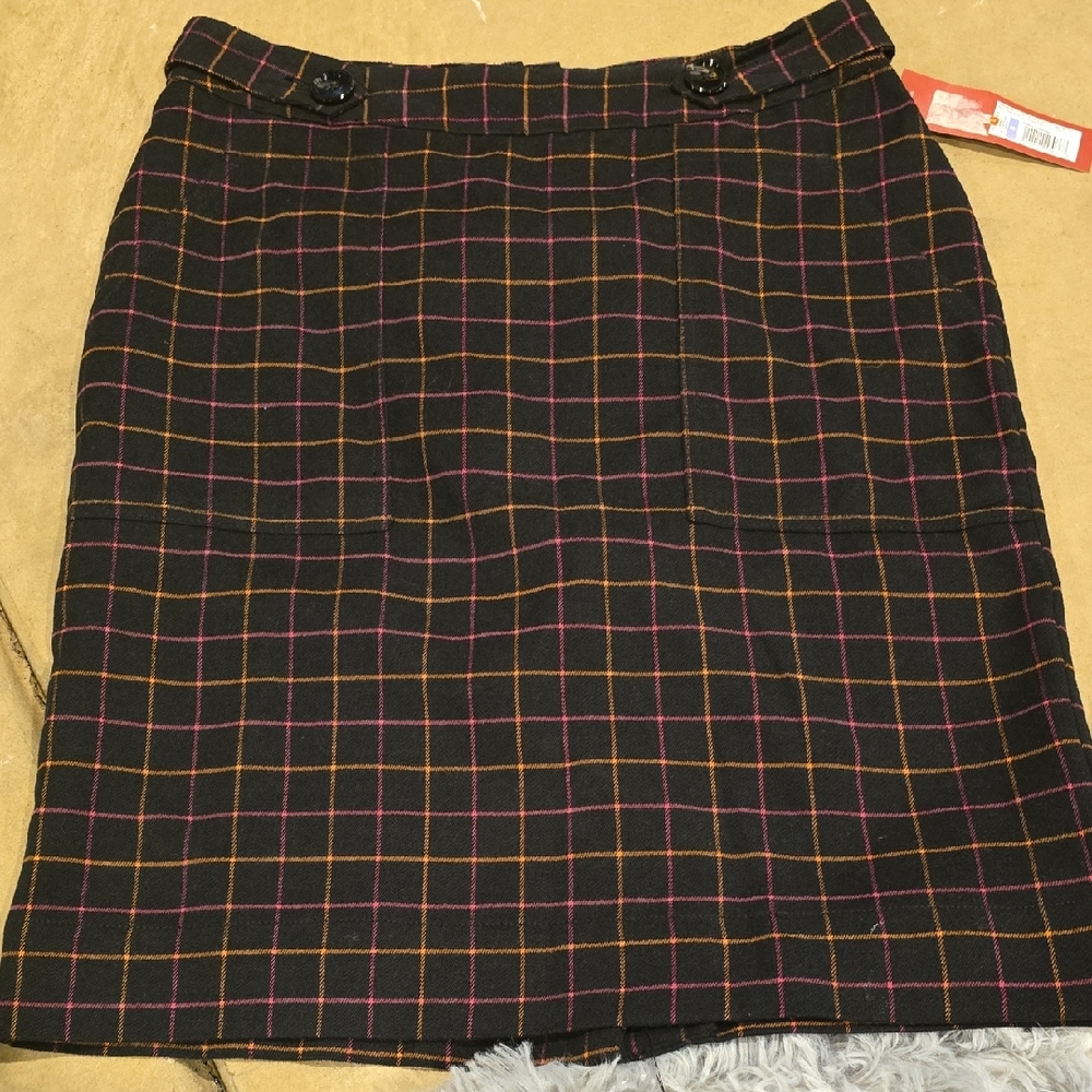 Merona Plaid Pencil Skirt - Black and Orange